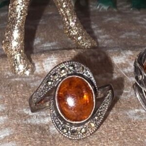 1 Vintage To Antique Sterling Baltic Ring